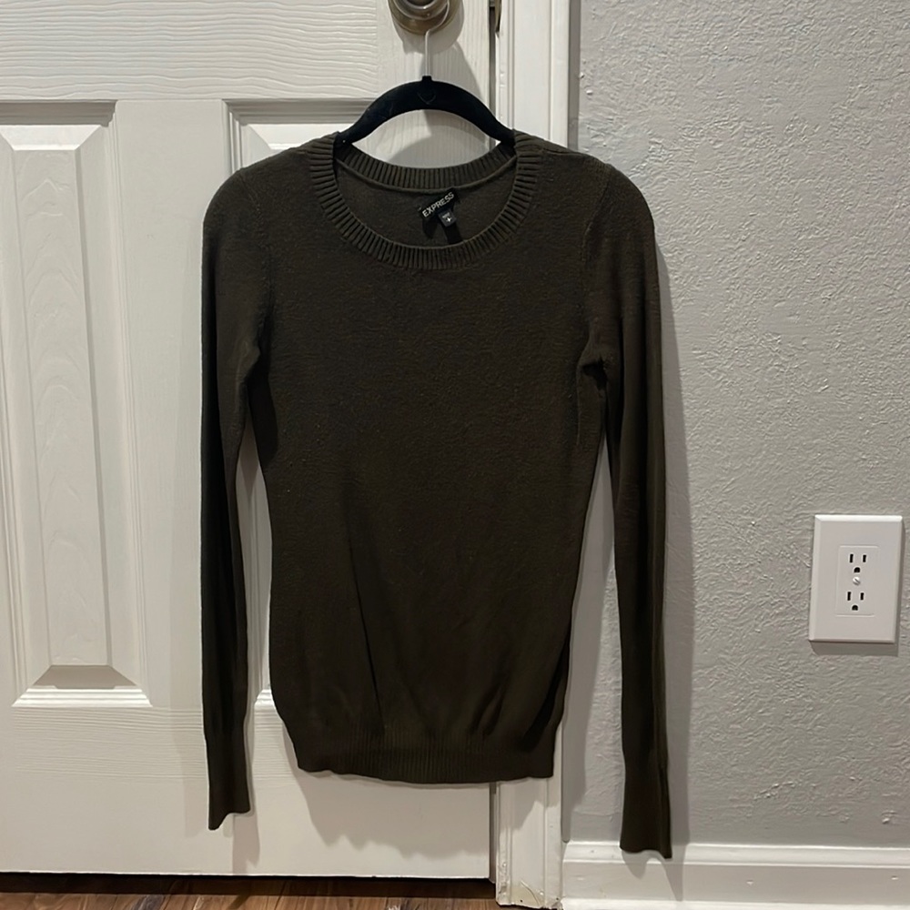 Express olive green sweater
